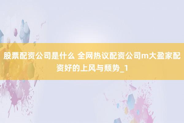 股票配资公司是什么 全网热议配资公司m大盈家配资好的上风与颓势_1